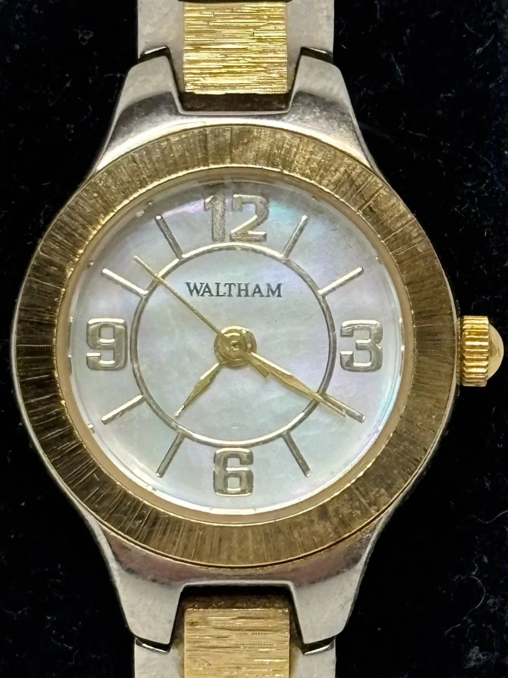 Waltham Ladies MOP Dial Gold & Silver 2 Tone Quartz Watch #6103